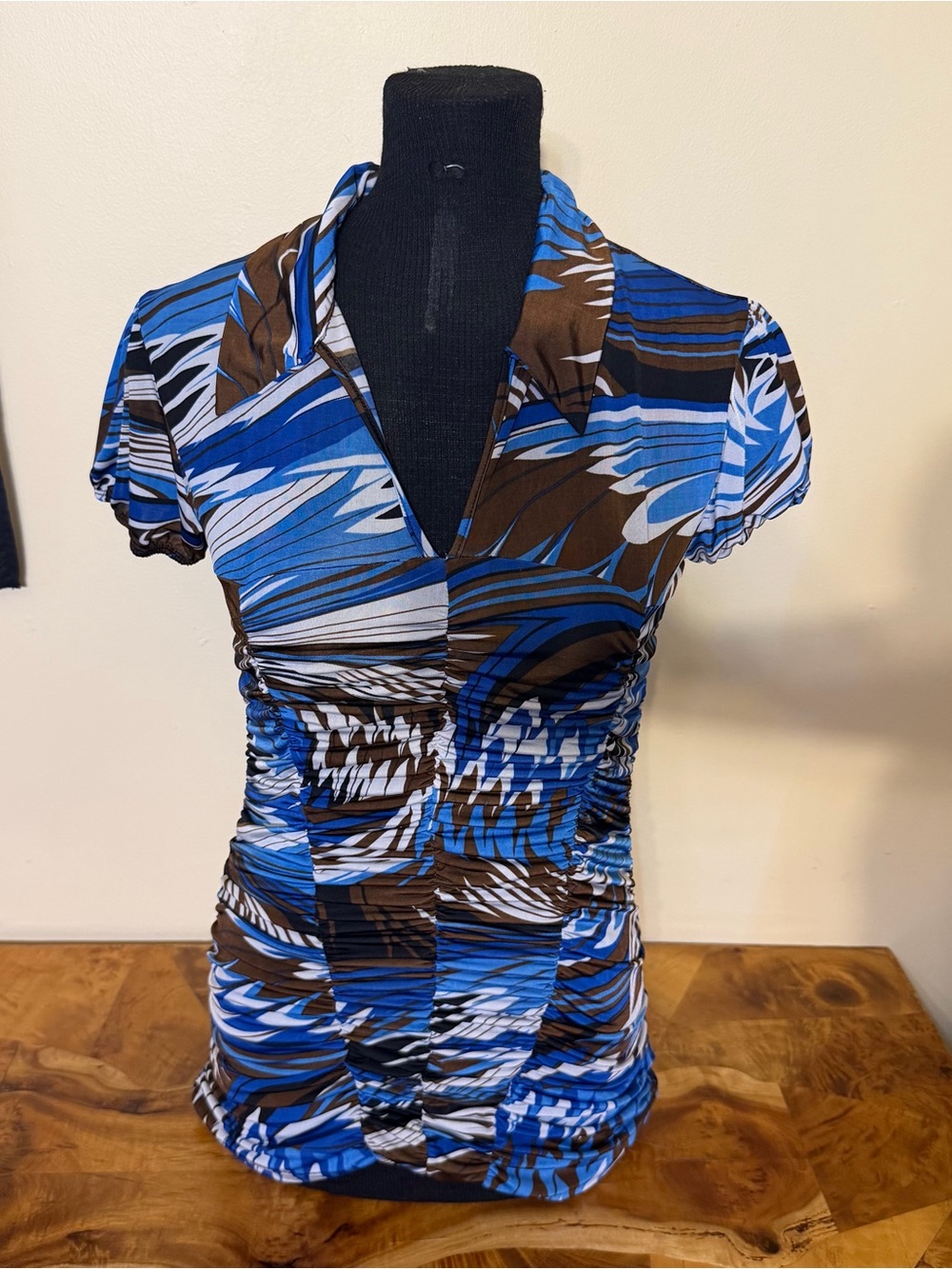 Vintage Y2K Mini Dress Gathered Ruched Collared Clubwear Dancing Mia Mia Large